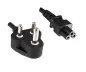 Preview: Mains cable India type D to C5, 0.75mm², 2.5A, approval: BIS, black, length 1.80m
