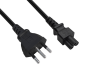 Preview: Omrežni kabel Italija, tip L do C5, 0,75 mm², homologacija: IMQ, črne barve, dolžina 1,80 m