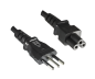 Preview: Netzkabel Italien Typ L auf C5, 0,75mm², Zulassung: IMQ, schwarz, Länge 1,80m