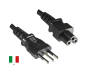 Preview: Netzkabel Italien Typ L auf C5, 0,75mm², Zulassung: IMQ, schwarz, Länge 1,80m