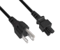 Preview: Omrežni kabel Japonska, tip B do C5, 0,75 mm², odobritve: JET/PSE, VCTF, črn, dolžina 1,80 m