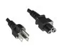 Preview: Mains cable Japan type B to C5, 0.75mm², approvals: JET/PSE, VCTF, black, length 1.80m