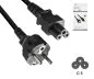 Preview: Mains cable Europe CEE 7/7 to C5, 0.75mm², CEE 7/7/IEC 60320 to C5, VDE, black, DINIC box with Euro hole, length 1.80m