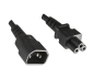 Preview: Power cable C14 to C5, 0.75mm², extension, VDE, black, length 1.80m