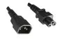 Preview: Power cable C14 to C5, 0.75mm², extension, VDE, black, length 1.80m