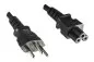 Preview: Power cord Switzerland type J (partly insulated) to C5, 0,75mm², approval: SEV, black, length 1,80m