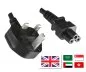 Preview: Mains cable England UK type G 3A to C5, 0.75mm², approval: ASTA, black, length 1.80m