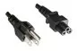 Preview: Power Cable America USA NEMA 5-15P, Type B to C5, AWG18, SVT, Approval: UL, black, length 1.80m