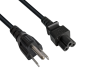 Preview: Netzkabel Amerika USA NEMA 5-15P, Typ B auf C5, AWG18, SVT, UL Zulassung, schwarz, Länge 1,80m