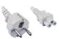 Preview: Power Cable Schuko CEE 7/7 to C5 Straight, 1.80m - White