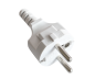 Preview: Netzkabel Europa CEE 7/7 auf C5, 0,75mm², CEE 7/7/IEC 60320 auf C5, VDE, weiß, DINIC Box mit Euroloch, Länge 1,80m