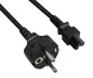 Preview: Мрежов кабел Europe CEE 7/7 до C5, 0.75mm², VDE, черен, дължина 1.80m