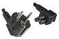 Preview: Power cord Europe CEE 7/7 90° to C5 angled, 0,75mm², VDE, black, length 5,00m