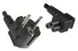 Preview: Power cord Europe CEE 7/7 90° to C5 angled, 0,75mm², VDE, black, length 5,00m