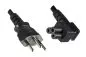 Preview: Power cord Switzerland type J (partly insulated) to C5 90°, 0,75mm², approval: SEV, black, length 3,00m