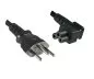 Preview: Mains cable Switzerland type J (partially insulated) to C5 90°, 0.75mm², approval: SEV, black, length 3.00m Preview: Mains cable Switzerland type J (partially insulated) to C5 90°, 0.75mm², approval: SEV, black, length 3.00m