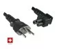 Preview: Mains cable Switzerland type J (partially insulated) to C5 90°, 0.75mm², approval: SEV, black, length 3.00m Preview: Mains cable Switzerland type J (partially insulated) to C5 90°, 0.75mm², approval: SEV, black, length 3.00m