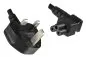 Mobile Preview: Power cable England UK type G 5A to C5 90°, 0,75mm², approval: ASTA, black, length 1,80m