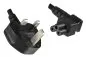 Preview: Power cable England UK type G 5A to C5 90°, 0,75mm², approval: ASTA, black, length 1,80m