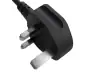 Preview: Mains cable England UK type G 5A to C5 90°, 0.75mm², approval: ASTA, black, length 5.00m