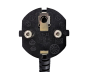 Preview: Mains cable Europe CEE 7/7 90° to C5 angled, 0.75mm², VDE, black, length 1.80m