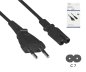 Preview: Virtajohto Euro-pistoke tyyppi C-C7, 0.75mm², Euro-pistoke/IEC 60320-C7, VDE, musta, DINIC-kotelo, pituus 5.00m.