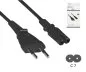 Preview: Netzkabel Eurostecker Typ C auf C7, 0,75mm², Eurostecker/IEC 60320-C7, VDE, schwarz, Länge 0.50m, DINIC Box