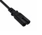 Preview: Netzkabel Eurostecker Typ C auf C7, 0,75mm², VDE, schwarz, Länge 0,50m