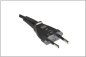 Preview: Power cord Euro plug type C to C7 90° (left, right), 0,75mm², VDE, black, length 1,50m