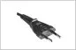 Preview: Power cord Euro plug type C to C7 90° (left, right), 0,75mm², VDE, black, length 3,00m