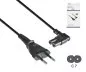 Preview: Type C to C7 angled mains cable, 0.75mm², Euro plug/IEC 60320-C7, VDE, black, DINIC box, length 2.00m