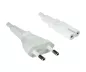 Preview: Power cord Euro plug type C to C7, 0,75mm², VDE, white, length 2,00m
