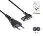 Preview: Power cable Euro plug type C to C7, 0.75mm², Euro plug/IEC 60320-C7, VDE, black, DINIC box with Euro hole, length 3.00m