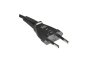 Preview: Netzkabel Eurostecker Typ C auf C7, 0,75mm², Eurostecker/IEC 60320-C7, VDE, schwarz, DINIC Box mit Euroloch, Länge 3,00m