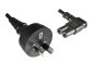 Preview: Cable de alimentación Australia tipo I a C7 90°, 0,75 mm², SAA, negro, longitud 1,80 m