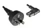 Preview: Power cable Australia type I to C7 90°, 0.75mm², SAA, black, length 1.80m