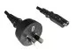 Preview: Power cable Australia type I to C7, 0.75mm², SAA, black, length 1.80m