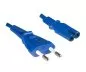 Preview: Strāvas kabelis Eiro kontaktdakša tipa C līdz C7, 0,75 mm², VDE, zils, garums 1,80 m