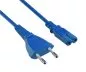 Preview: Power cable Euro plug type C to C7, 0.75mm², VDE, blue, length 1.80m