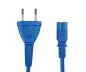 Preview: Power cord Euro plug type C to C7, 0,75mm², VDE, blue, length 1,80m