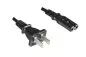 Preview: Power cable China NEMA 1-15P, type A to C7, 0.75mm², approval: CCC, black, length 1.80m