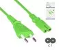 Preview: Netzkabel Eurostecker Typ C auf C7, 0,75mm², Eurostecker/IEC 60320-C7, VDE, grün, , DINIC Box mit Euroloch, Länge 1,80m