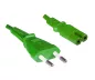Preview: Napájací kábel Euro zástrčka typ C až C7, 0,75 mm², VDE, zelený, dĺžka 1,80 m