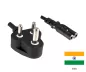 Preview: Cavo di alimentazione India tipo D a C7, 0,75mm², 2,5A, omologazione: BIS, nero, lunghezza 1,80m