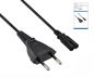 Preview: Netzkabel Eurostecker Typ C auf C7, 0,75mm², Eurostecker/IEC 60320-C7, VDE, schwarz, Länge 0.50m, DINIC Box