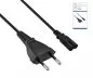 Preview: Napájecí kabel Euro zástrčka typ C na C7, 0,75 mm², Euro zástrčka/IEC 60320-C7, VDE, černý, délka 1,80 m, krabice DINIC