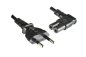 Preview: Power cable KOREA 2pin to C7 90°, 0.75mm², approval: KC mark (KTL), black, length 1.80m