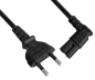 Preview: Napajalni kabel KOREA 2pin do C7 90°, 0,75 mm², homologacija: oznaka KC (KTL), črn, dolžina 1,80 m