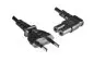 Preview: Power cable KOREA 2pin to C7 90°, 0.75mm², approval: KC mark (KTL), black, length 1.80m