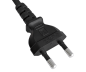 Preview: Napajalni kabel KOREA 2pin do C7 90°, 0,75 mm², homologacija: oznaka KC (KTL), črn, dolžina 1,80 m